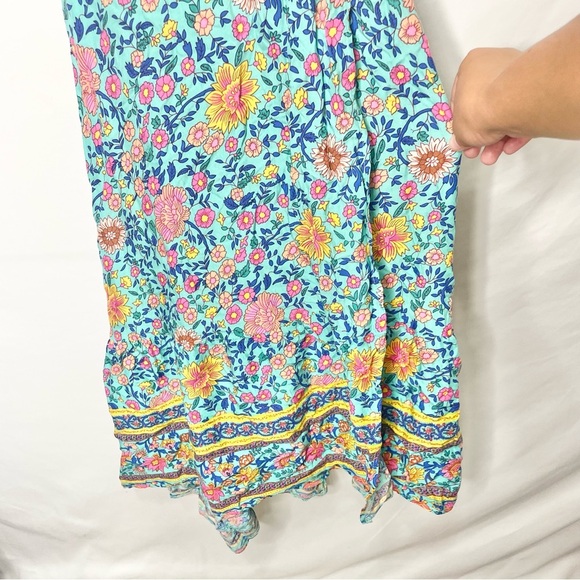 Hello Molly Tie Down Maxi Dress in Turquoise - Picture 7 of 10